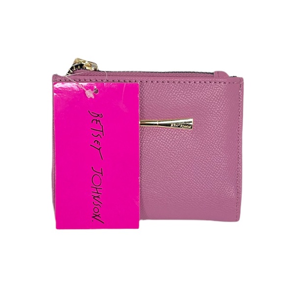 Betsey Johnson Fold Out Card Case Wallet Mauve - Picture 4 of 5